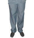 Denim scrubs normal pant with elasticated twill drawstring (white) with 2 side pockets
