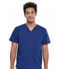 Microfiber Stretch Unisex Top v neck without pocket solid half sleeve