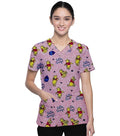 Pooh Print Scrub Set 4 Pockets Ladies Half Sleeves (2 Pockets Top and 2 Pockets Pant) Interlock Stretch Fabric