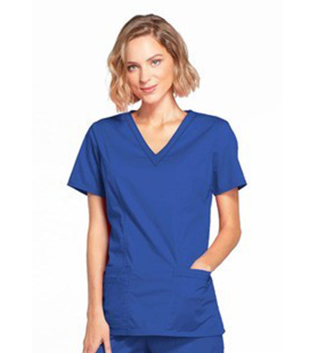 Poplin Women's Scrub Set - 3 Pockets, Half Sleeves (2-Pocket Top & 1-Pocket Pant)