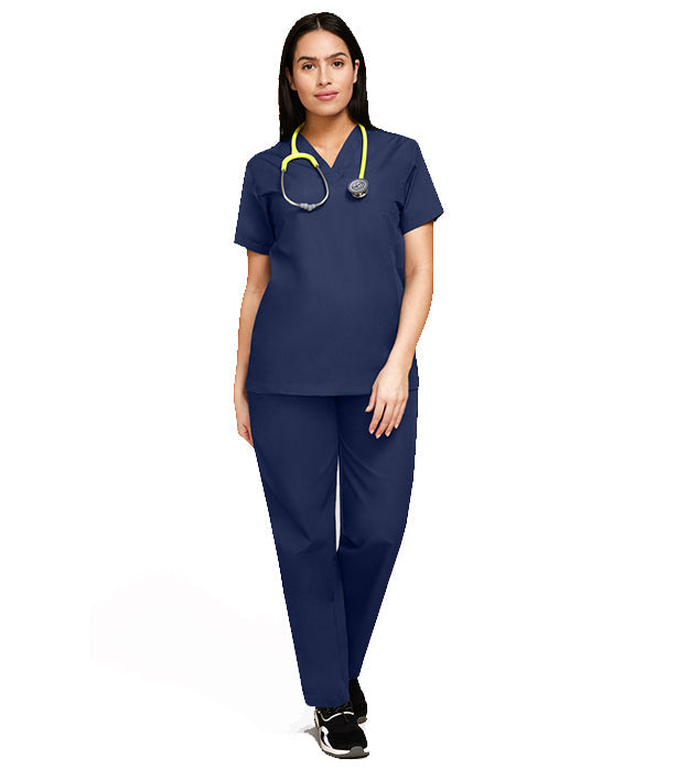 Stretch Unisex Scrub Set - 2 Pockets, Half Sleeves (1-Pocket Top & 1-Pocket Pant)