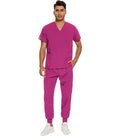 Microfiber Unisex Jogger Scrub Set - 4 Pockets, Half Sleeves (2-Pocket Top & Jogger Pant with 1 Back and 1 Cargo Pocket)