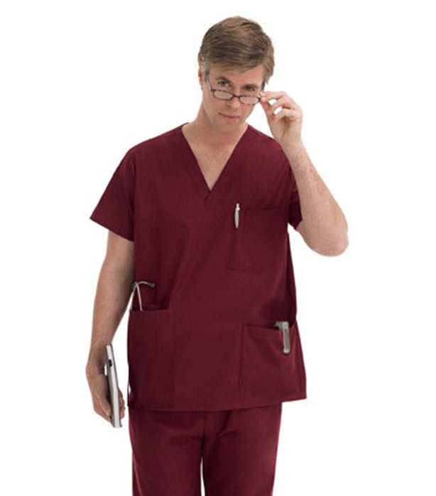 Microfiber scrub set 6 pocket half sleeve unisex (3 pocket top with pencil pocket & 3 pocket pant)