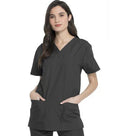 Poplin Unisex V-Neck Scrub Top - 2 Pockets, Half Sleeve