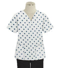 Green Square Print Scrub Set 4 Pockets Ladies Half Sleeves (2 Pockets Top and 2 Pockets Pant)