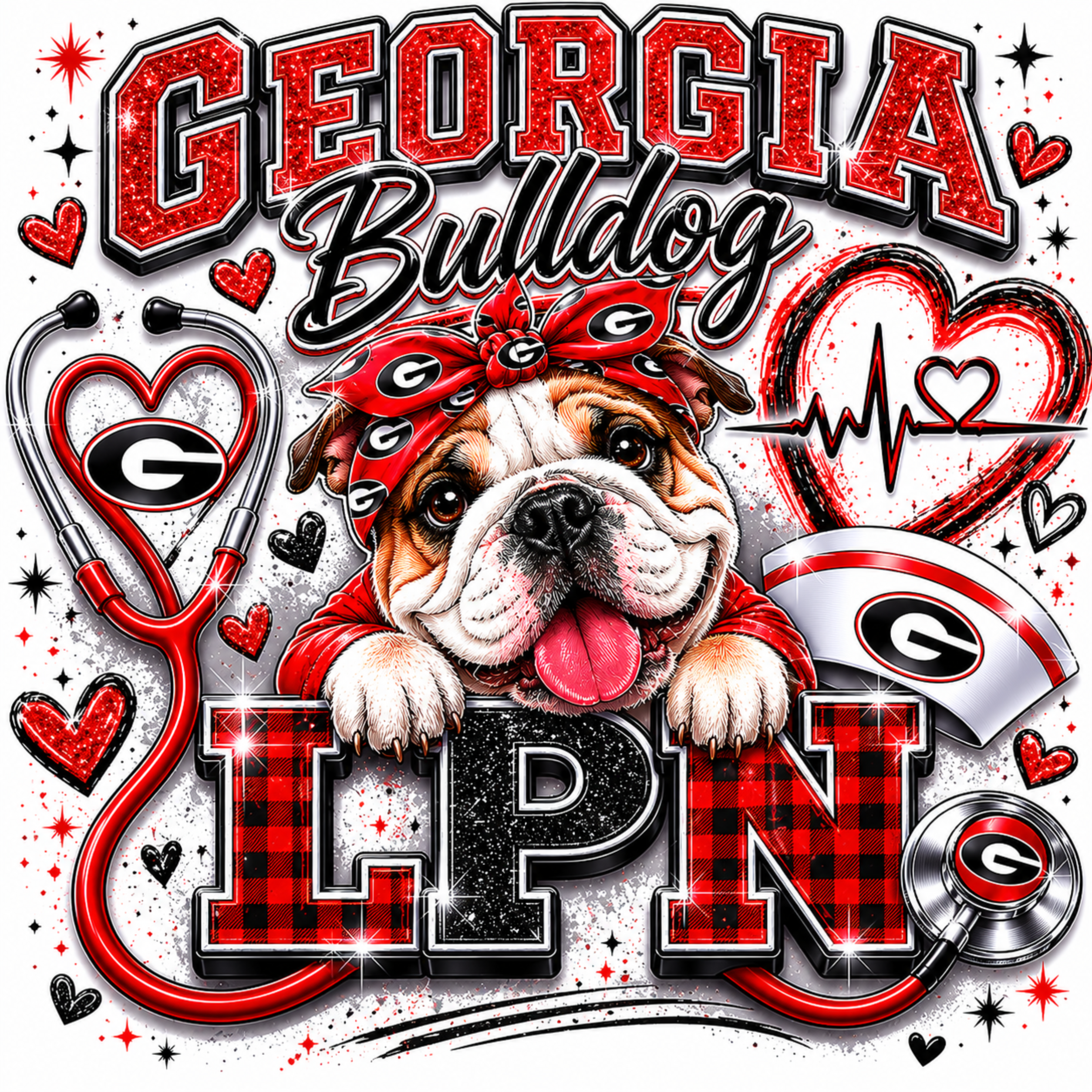Georgia Dawg Nurse Girly