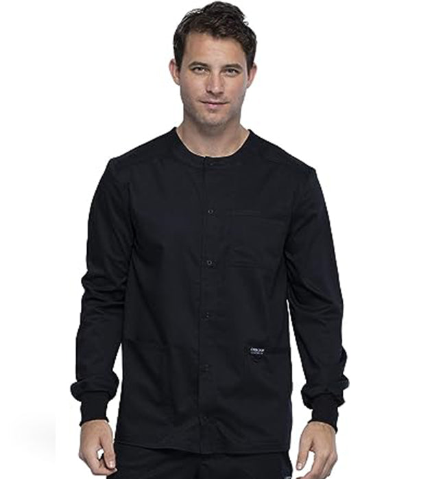 Poplin Unisex Scrub Jacket Full-Sleeve 3 Pockets with Plastic Buttons & Ribbed Cuffs