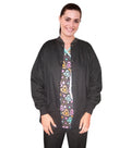 Poplin Unisex Scrub Jacket with Rib at Neck and Sleeves, Front with Snap Buttons - 2 Pockets, Full Sleeves