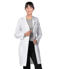 Poplin Women Lab Coat Full Sleeve with Plastic Buttons 3 pockets Solid Pleated