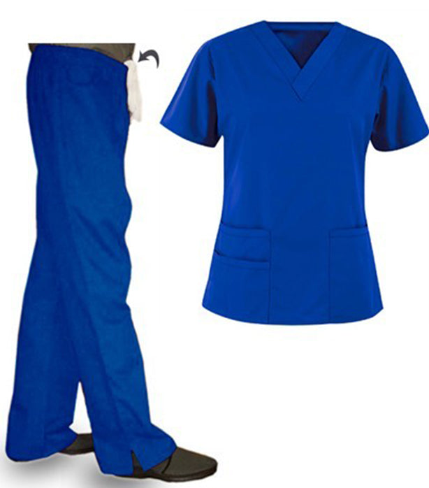 Microfiber Stretch Bravo solid set 6 pocket half sleeve (top 3 pocket with 1 pencil pocket bravo with bottom 2 pocket bootcut)