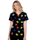 Paw Print Scrub Set 4 Pockets Ladies Half Sleeves (2 Pockets Top and 2 Pockets Pant)