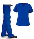 Poplin Unisex Bravo Scrub Set - 6 Pockets (3 Pockets Top with 1 Pencil Pocket, 2 Pockets Boot cut Pant), Half Sleeves