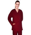 Poplin Unisex Scrub Top V Neck - 2 Pockets, Full Sleeves