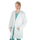 Twill Women's Lab Coat Full-Sleeve with 3 Pockets Pleated  & plastic Buttons