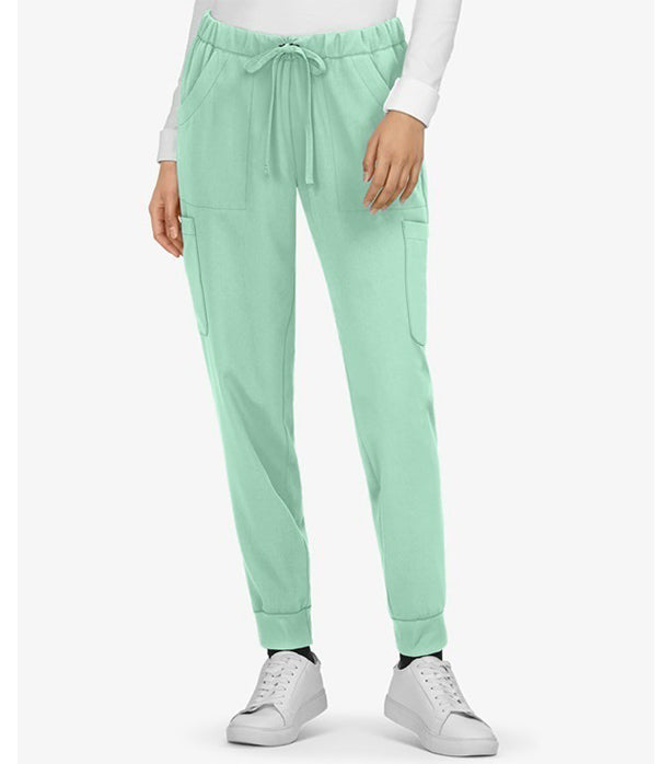 Poplin Women's Jogger Scrub Pant - 6 Pockets (2 Side, 2 Cargo, 2 Back, Pockets) Half Elastic Waistband And Drawstring Both.
