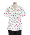 Cherry Blossom  Print Scrub Set 4 Pockets Ladies Half Sleeves (2 Pockets Top and 2 Pockets Pant)