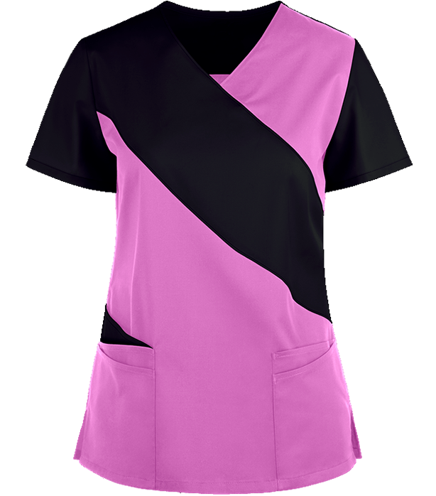 Poplin Cut N Sew style v-neck style 5 pocket top half sleeve