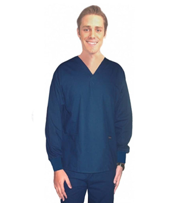Poplin Scrub set 4 pocket solid full sleeve unisex with rib (2 pocket top and 2 side pockets pant)