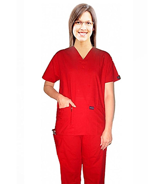 Poplin Women's Scrub Set - 5 Pockets, Half Sleeves (2-Pocket Top with Pencil Pocket & Jogger Pant with 1 Back and 1 Cargo Pocket)