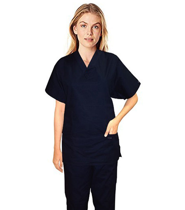 Microfiber Stretch Scrub set 3 pocket normal ladies solid half sleeve (2 pocket top, 1 pocket pant with drawstring, non-elasticated waistband)