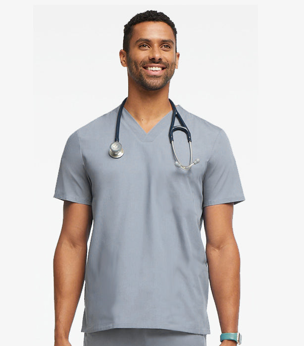 Poplin Unisex V-Neck Scrub Top - Without Pocket, Half Sleeve